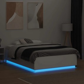 Giroletto con Luci LED Bianco 140x190 cm in Legno Multistrato