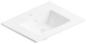 Lavabo integrale rettangolare vasca centrale Jnka L 61 x H 18 x P 46.5 cm in ceramica bianco lucido