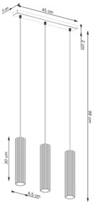 Sollux SL.1613 - Lampadario a sospensione con filo KARBON 3xGU10/10W/230V verde