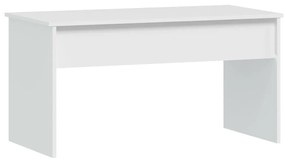 Tavolino da salotto bianco 102x50,5x52,5cm in legno multistrato
