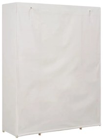 Armadio bianco 135x40x170 cm in tessuto