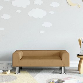 Divano Per Bambini Marrone 70x45x26,5 Cm İn Velluto /