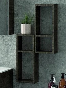 Composizione bagno 120cm sospesa composta da mobile specchio contenitore e 2 pensili - KAMALU