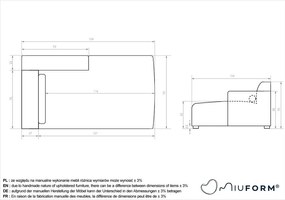 Divano componibile beige (con penisola a destra) Flex Felix – Miuform