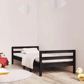 Giroletto Nero 75x190 Cm İn Legno Massello Di Pino /