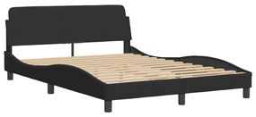 Letto con materasso nero 140x190 cm in velluto