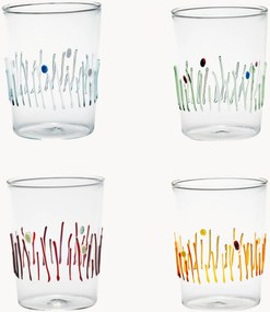 Set di 4 bicchieri in vetro borosilicato fatti a mano Quattro Stagioni