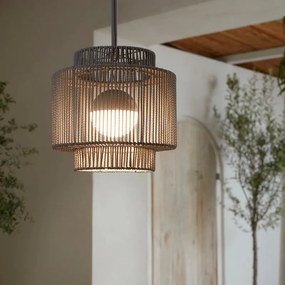 Lampadario LED Corda grigio Ø28cm, luce calda 1300 lumen, INSPIRE, IP54