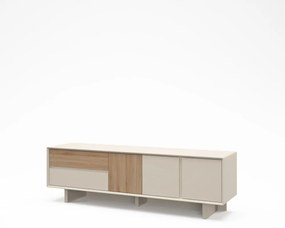 Mobile TV beige/di colore naturale con effetto rovere 180x55x45 cm Carpi – Marckeric
