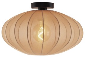 Lampada da soffitto Japandi marrone con paralume in tessuto - Bida