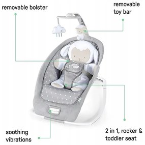 Ingenuity - Altalena per bambini con melodia CUDDLE LAMB 3xLR14