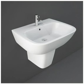 Lavabo bagno Rak serie One 60x46 cm con semicolonna in ceramica lucida