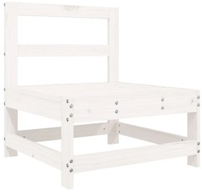 Set salotto da giardino 5 pz bianco in legno massello di pino