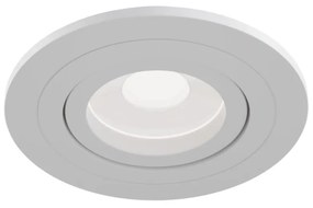 Faretto Da Incasso Moderno Atom Tondo Alluminio Bianco 1 Luce