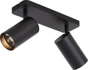 Plafoniera moderna nera 2 luci GU10 70mm - Jeana Luxe