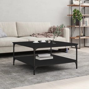 Tavolino Da Salotto Nero 80x80x40 Cm İn Legno Multistrato /