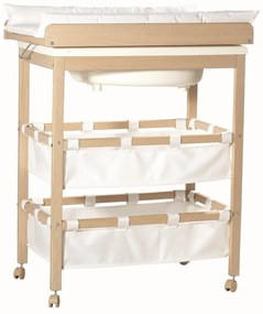 Fasciatoio bianco/di colore naturale con effetto betulla Baby Pool – Roba