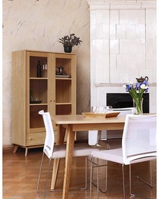 Vetrina color naturale con trama in rovere 100x170 cm Kensal – Woodman