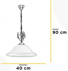 ONLI - Lampadario a sospensione con catena MIRA 1xE27/22W/230V diametro 40 cm