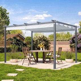 PRIMEYARD Pergola 3x4m, parasole, pietra - (400102)