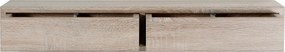 Mensola da Parete con 2 Cassetti 88,2x13,4x20 cm in Fibra di Legno Domino Rovere Sagerau...