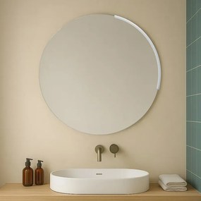 Specchio bagno rotondo con luce a led integrata da 80cm