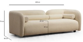 Divano crema 228 cm Victoria - Artie