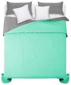 Copriletto verde chiaro per letto matrimoniale con motivo a rombi 200 x 220 cm