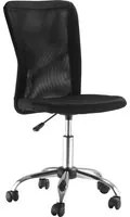 EasyComfort Sedia da Ufficio Ergonomica Senza Braccioli, Tessuto Traspirante a Rete, Altezza Regolabile e 5 Ruote, 43x58x90-100cm, Nero