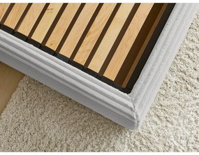 Letto matrimoniale in grigio chiaro imbottito con spazio contenitivo con griglia inclusa 160x200 cm Jade – Bobochic Paris