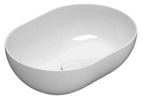 Globo T-Edge Lavabo 50x36 Ovale Da Appoggio In Ceramica Bianco Lucido