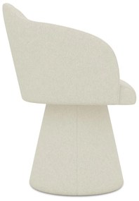 Sedia da pranzo color crema in imbottito Kanoa – Makamii