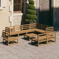 Set Divani da Giardino 10 pz Marrone Miele in Massello di Pino cod mxl 37555