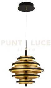 Hive 5lt pendant - metallo nero e foglia oro