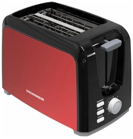 Heinner HTP-700BKRD - Tostapane a due fette 700W/230V rosso/cromo satinato