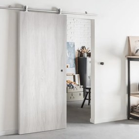 Porta scorrevole reversibile Marben in mdf bianco, L 93 x H 212 cm, con binario Ermes