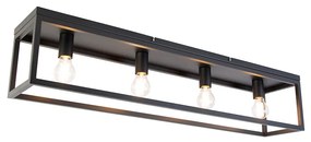 Lampada da soffitto intelligente nera 99,5 cm incl. 4 WiFi A60 - Cage