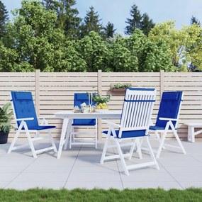 Cuscini Sedia Con Schienale Alto 4 Pz Blu Reale Tessuto Oxford /