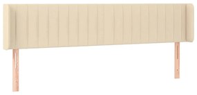 Testiera a led crema 163x16x78/88 cm in tessuto