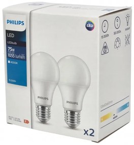 SET 2x Lampadina LED Philips A60 E27/10W/230V 4000K