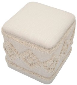 Pouf Contenitore Elegante in Tessuto Damasco Quadrato 40x40x40 cm