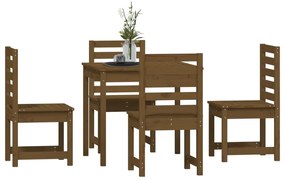 Set da Pranzo da Giardino 5 pz Miele in Legno Massello di Pino