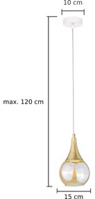 Lampadario a sospensione con filo LACRIMA WHITE 1xE27/60W/230V
