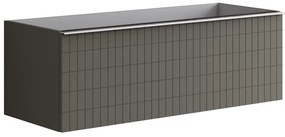 Mobile da bagno sotto lavabo Pixel grid grigio grafite laccato L 120 x H 40 x P 45.5 cm 2 cassetti, lavabo non incluso