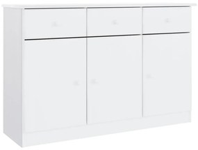 Credenza alta bianca 112x35x73 cm in legno massello di pino