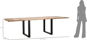 Tavolo Da Pranzo Allungabile 180-280x90x77 In Legno Gambe In Ferro Edge