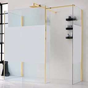 Walk-in wens L 68 x H 200 cm, vetro 6 mm serigrafato dorato