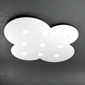 Plafoniera Moderna Cloud Metallo Bianco 9 Luci Gx53