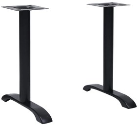 Gambe Per Tavolino Da Bistrò 2 Pz Nero 61x8x72 Cm İn Ghisa /
