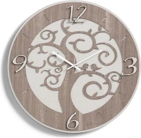 Orologio da parete D50 ALBERO DELLA VITA moderno in legno laminato TRS